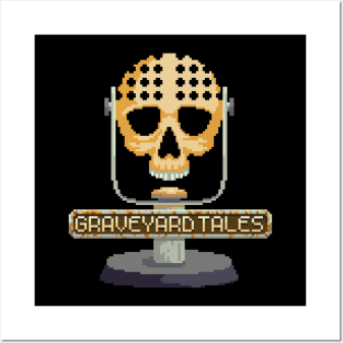 8Bit Skull Mic Posters and Art